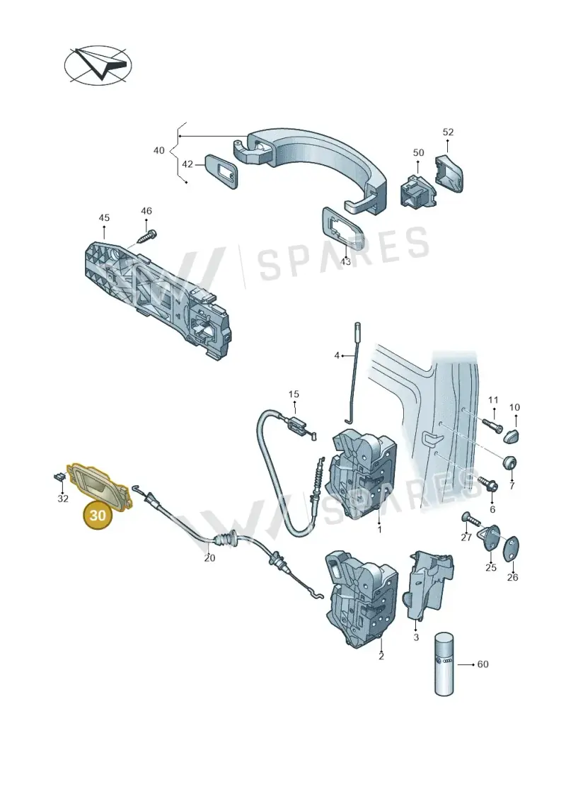 2H0837113DUBN — Volkswagen Amarok twin cab (2016-2022) diagram 683839000, position 30