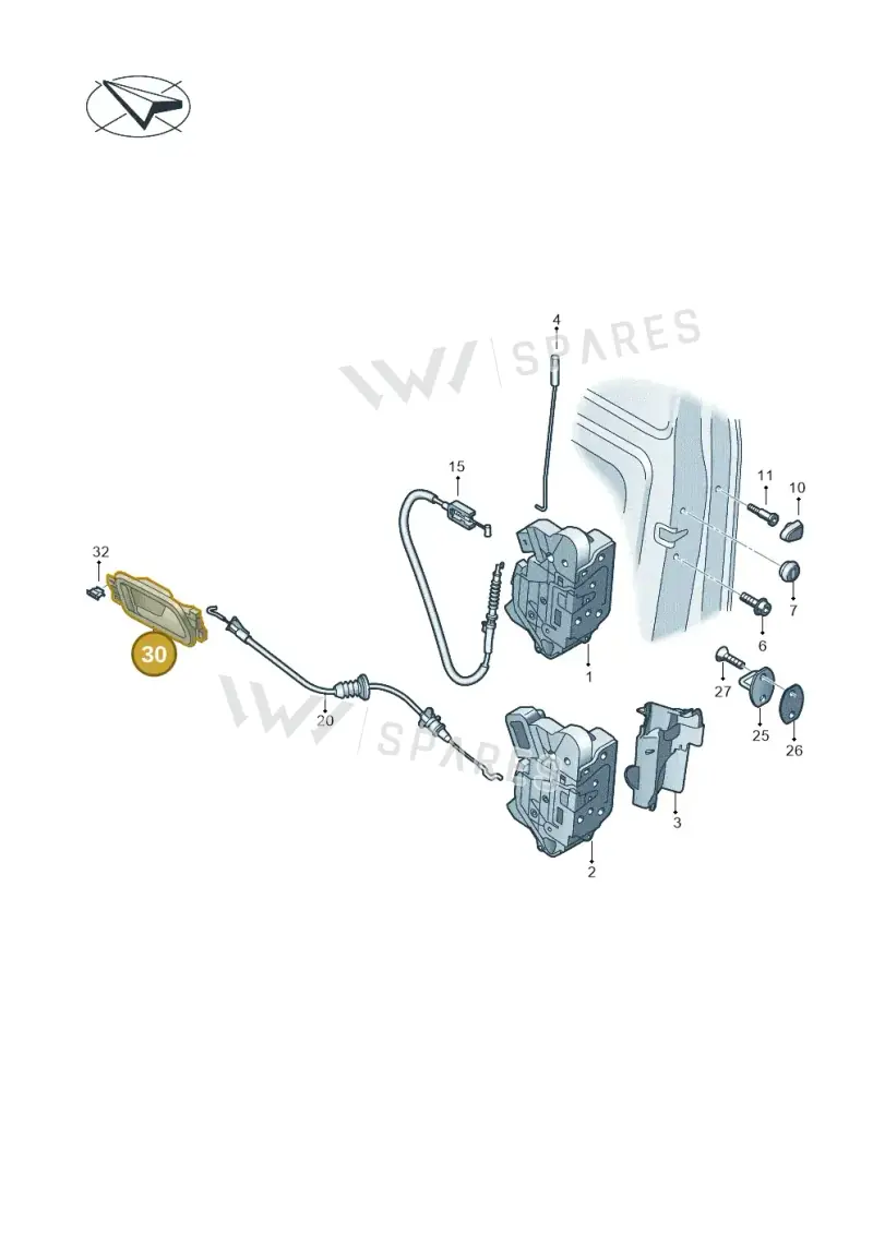 2H0837113DUBN — Volkswagen Amarok twin cab (2016-2022) diagram 683837000, position 30