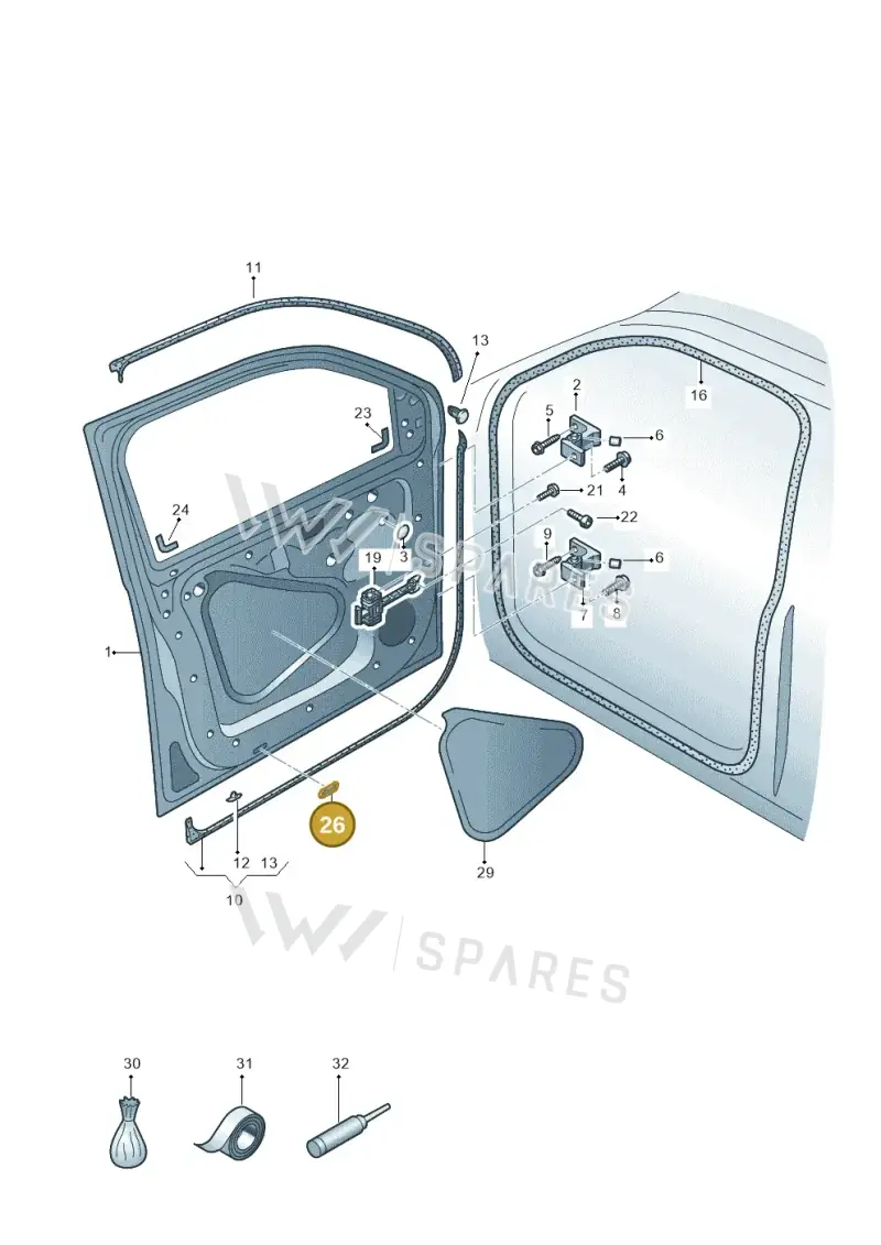 2H0837722 — Volkswagen Amarok twin cab (2022-) diagram 894831000, position 26