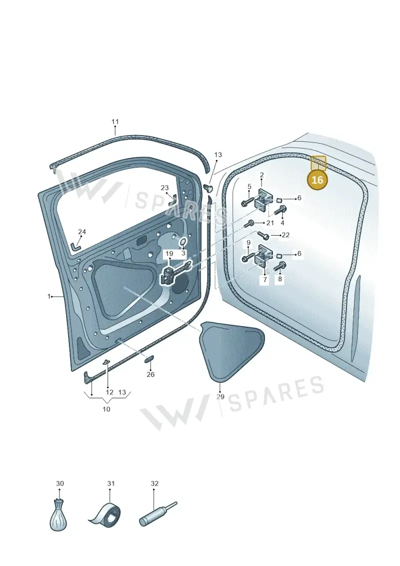 2H0837911G9B9 — Volkswagen Amarok twin cab (2016-2022) diagram 894831000, position 16