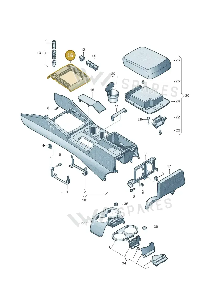 2H0863681K9B9 — Volkswagen Amarok twin cab (2022-) diagram 683863500, position 16