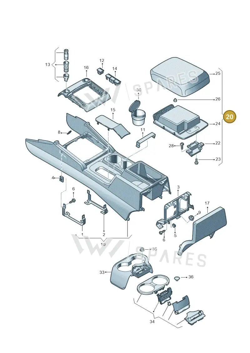 2H0863761FCSY — Volkswagen Amarok twin cab (2016-2022) diagram 683863500, position 20