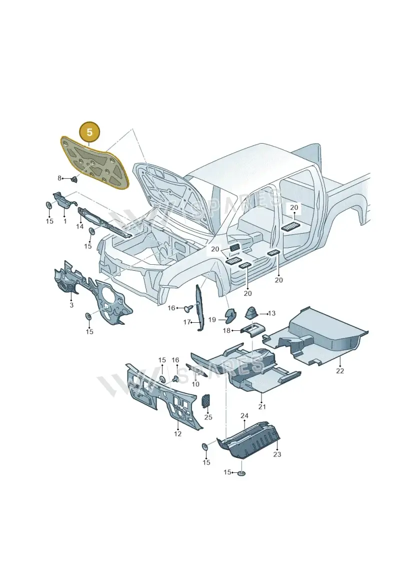 2H0863835 — Volkswagen Amarok twin cab (2022-) diagram 894863200, position 5