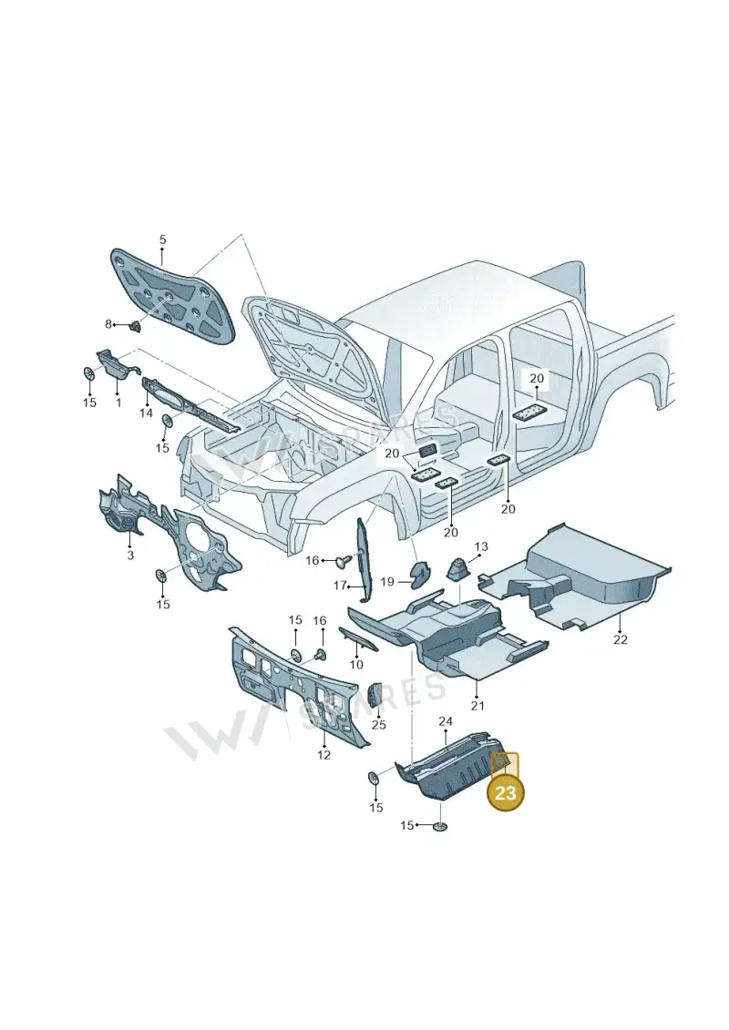 2H0863871 — Volkswagen Amarok twin cab (2012-2016) diagram 683863200, position 23