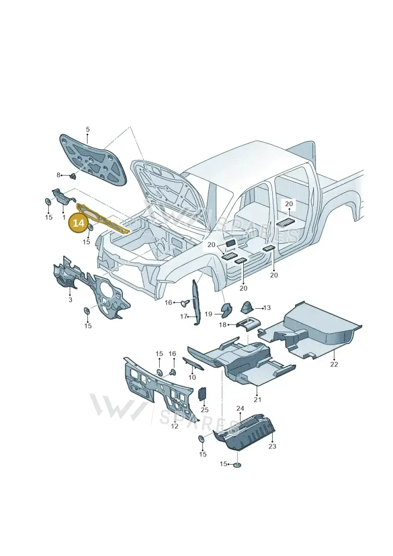 2H0863993A — Volkswagen Amarok twin cab (2022-) diagram 894863200, position 14