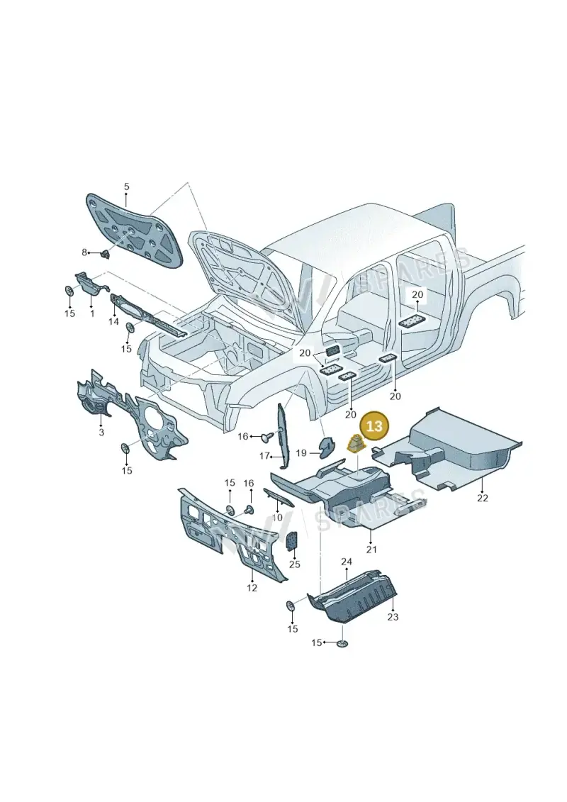 2H0864220A — Volkswagen Amarok twin cab (2012-2016) diagram 683863200, position 13
