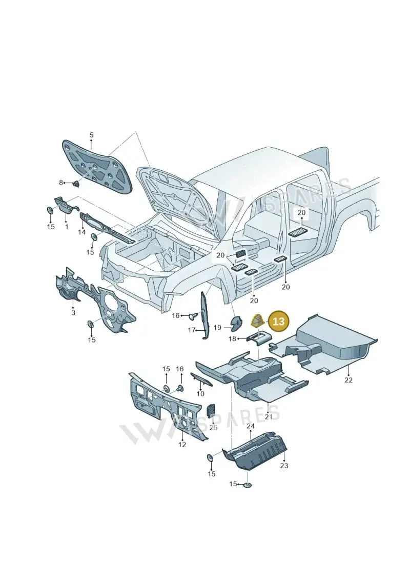 2H0864220A — Volkswagen Amarok twin cab (2022-) diagram 894863200, position 13