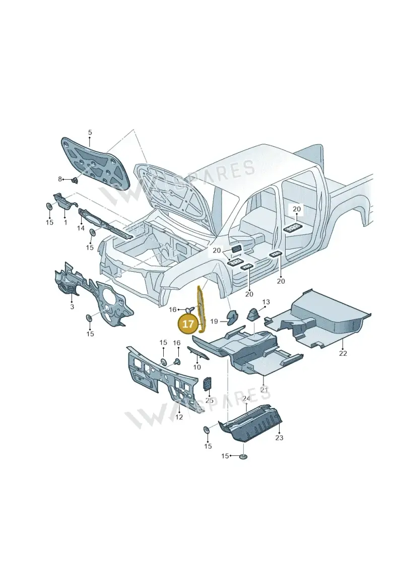 2H0864706 — Volkswagen Amarok twin cab (2012-2016) diagram 683863200, position 17