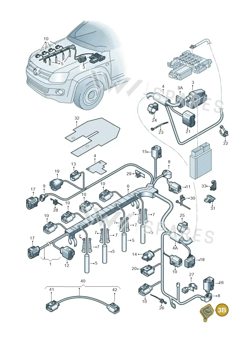 2H0906376C — Volkswagen Amarok twin cab (2012-2016) diagram 683971050, position 3B
