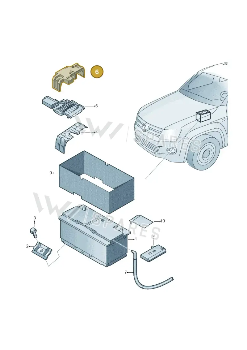 2H0915429B — Volkswagen Amarok twin cab (2012-2016) diagram 683915000, position 6