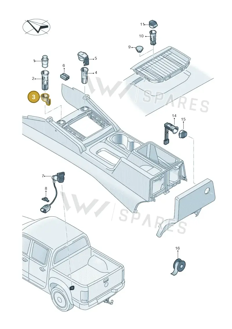2H0919341B — Volkswagen Amarok twin cab (2022-) diagram 894919200, position 3