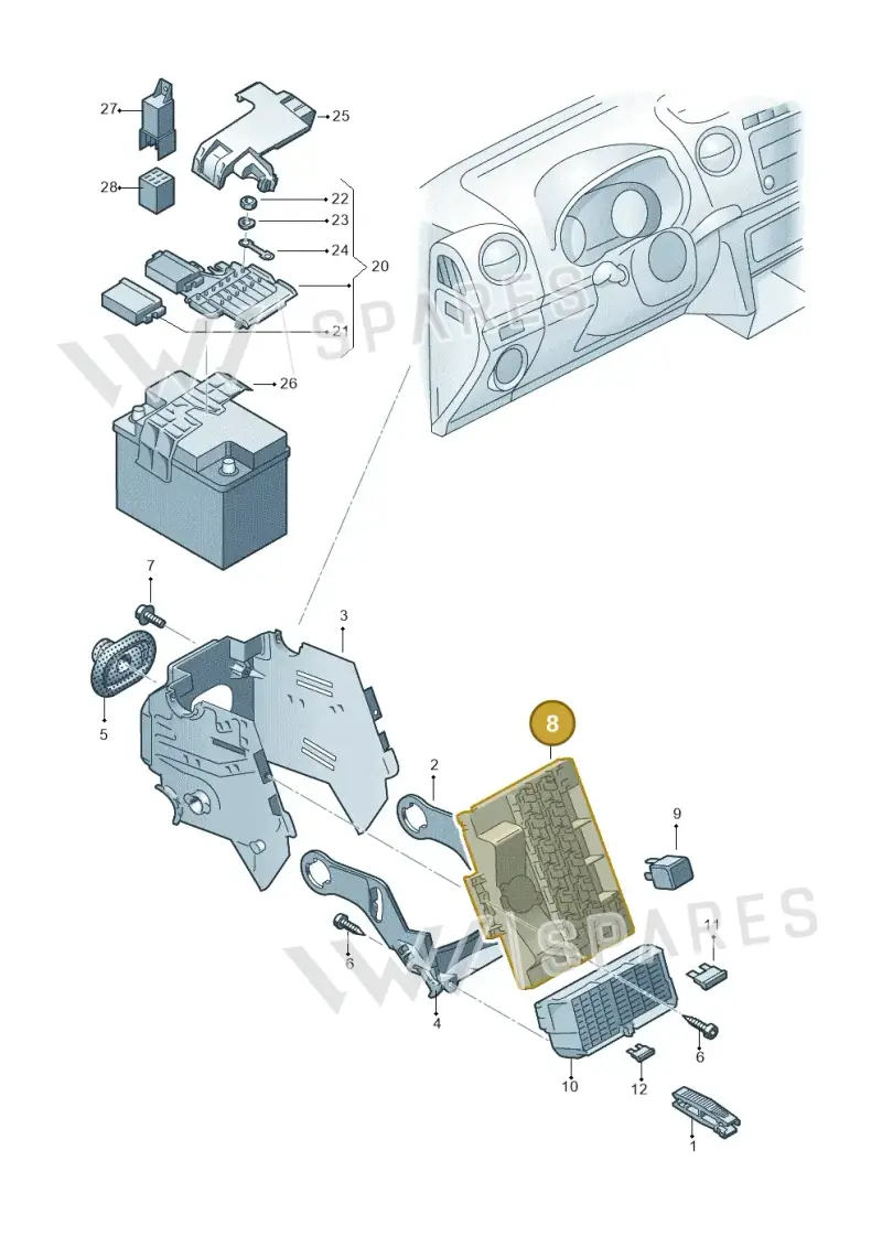 2H0937503B — Volkswagen Amarok twin cab (2012-2016) diagram 683937000, position 8