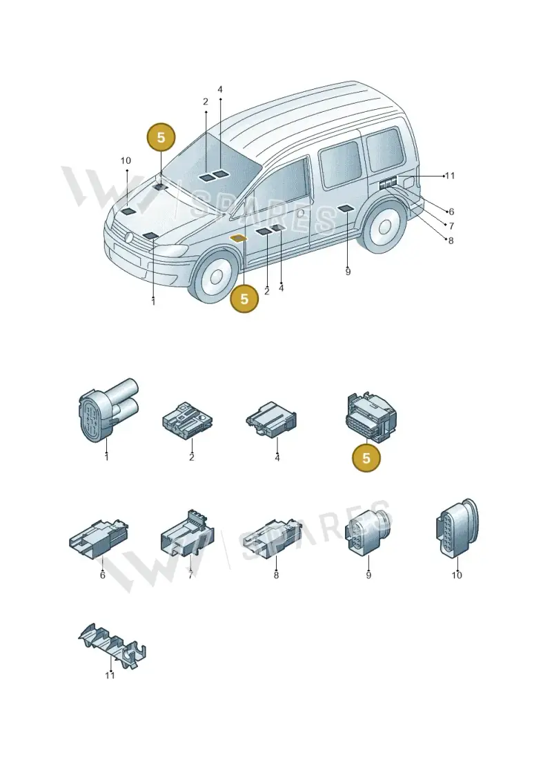 2H0937724 — Volkswagen Caddy kombi (2015-2020) diagram 690971830, position 5