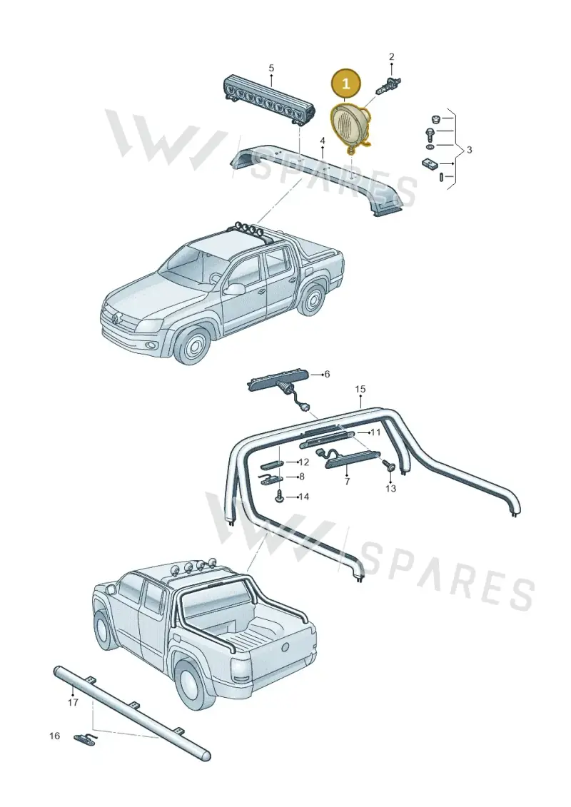 2H0941781A — Volkswagen Amarok (2016-2022) diagram 894945020, position 1