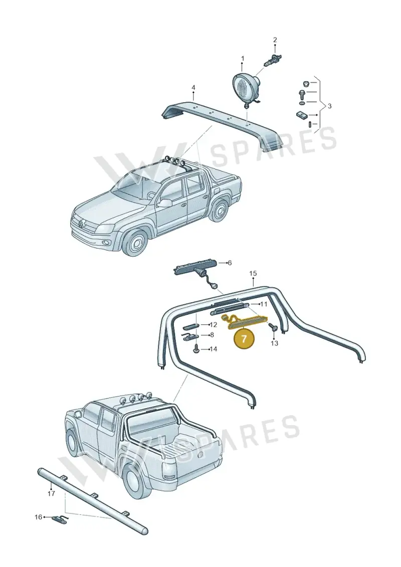 2H0945097D — Volkswagen Amarok twin cab (2012-2016) diagram 749945200, position 7
