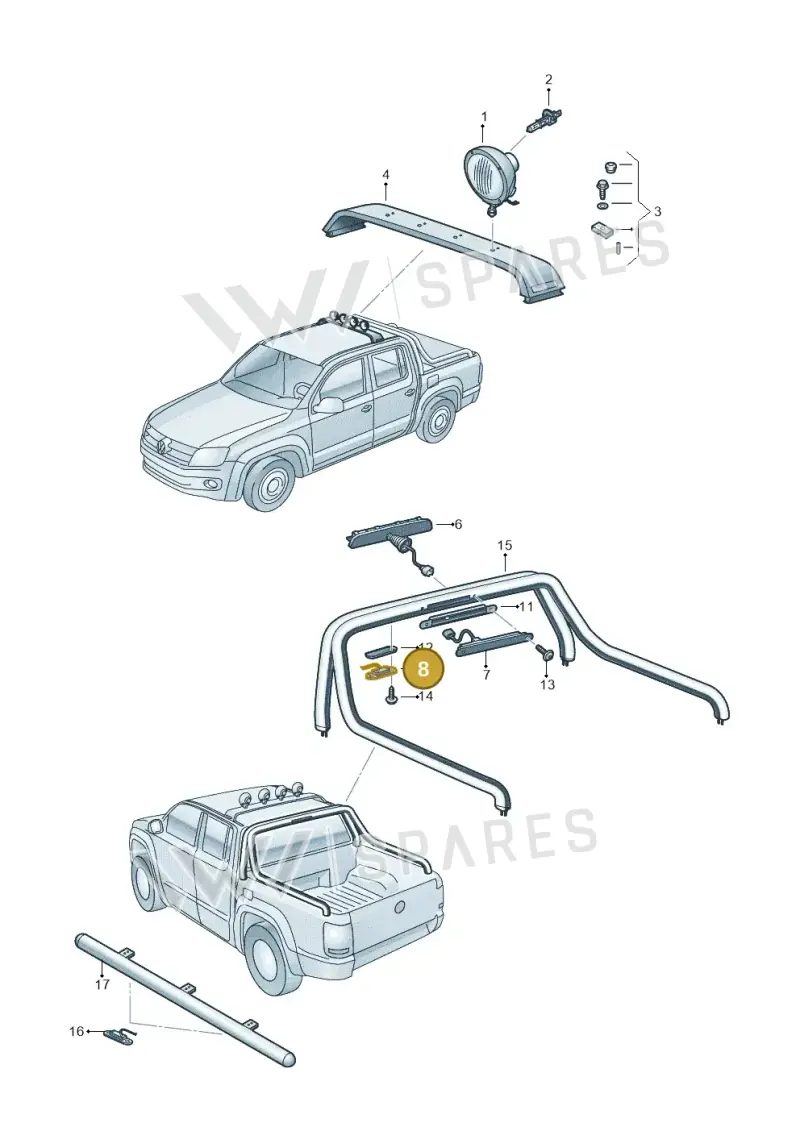 2H0947123A — Volkswagen Amarok twin cab (2012-2016) diagram 749945200, position 8