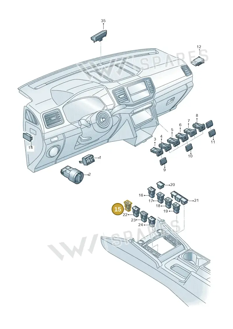2H0963563FREH — Volkswagen Amarok (2016-2022) diagram 894941500, position 15