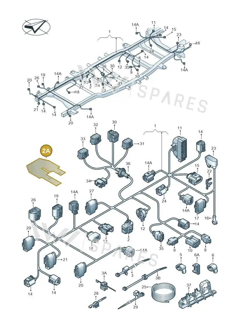2H0971461A — Volkswagen Amarok (2022-) diagram 749971850, position 2A