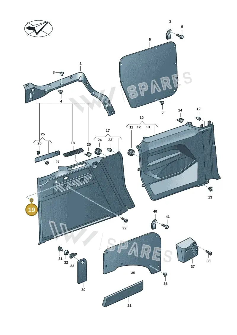 2H0971904A — Volkswagen Caddy Maxi Kombi (2020-2024) diagram 2ka867030, position 19