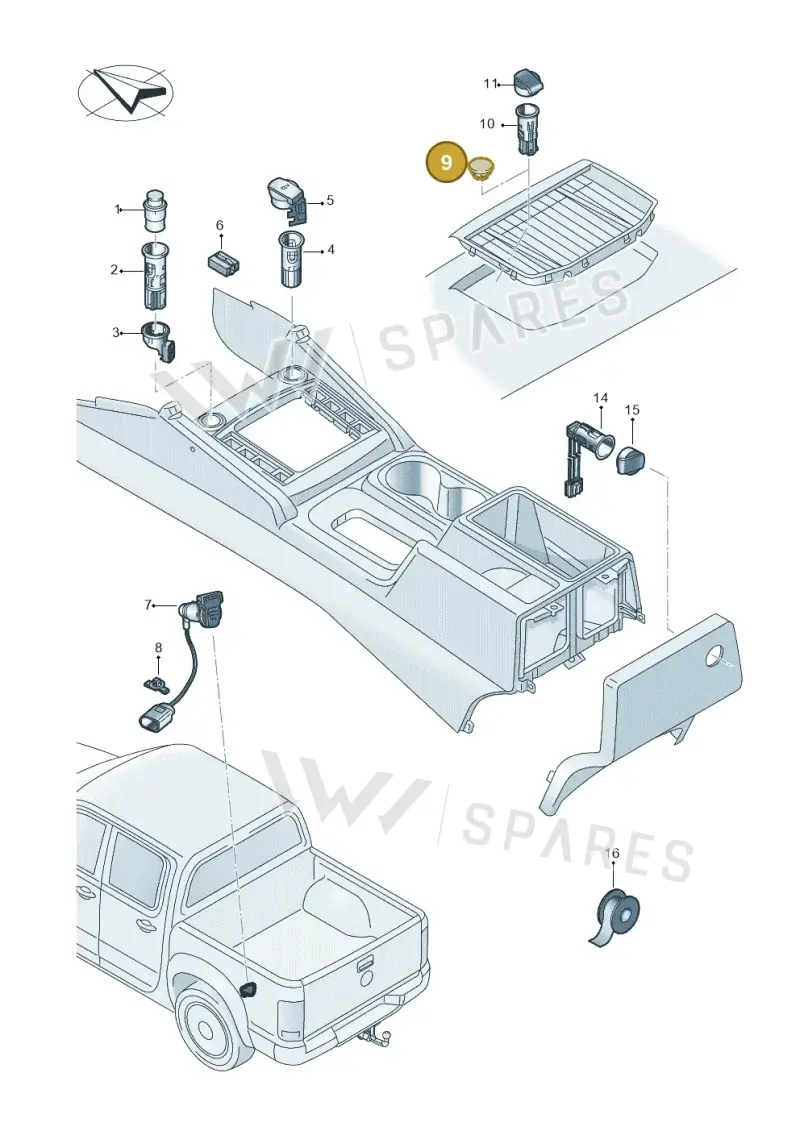 2H0971904A — Volkswagen Amarok twin cab (2022-) diagram 894919200, position 9