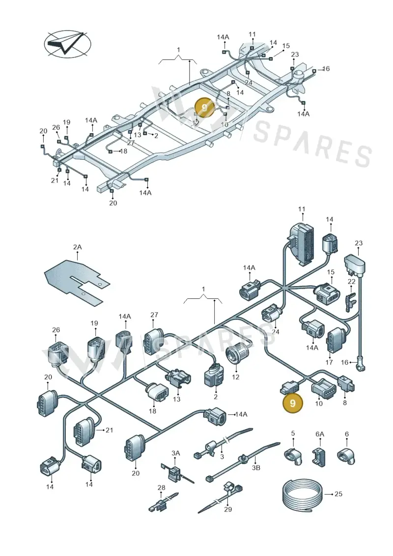 2H0972721A — Volkswagen Amarok twin cab (2009-2012) diagram 683971850, position 9