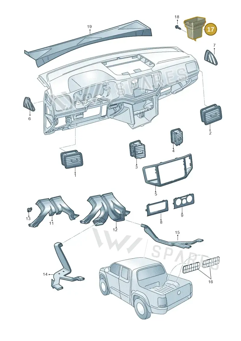 2H1819049 — Volkswagen Amarok twin cab (2022-) diagram 894819300, position 17