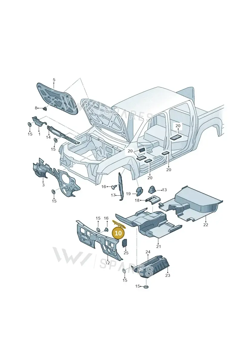 2H1863874A — Volkswagen Amarok twin cab (2022-) diagram 894863200, position 10