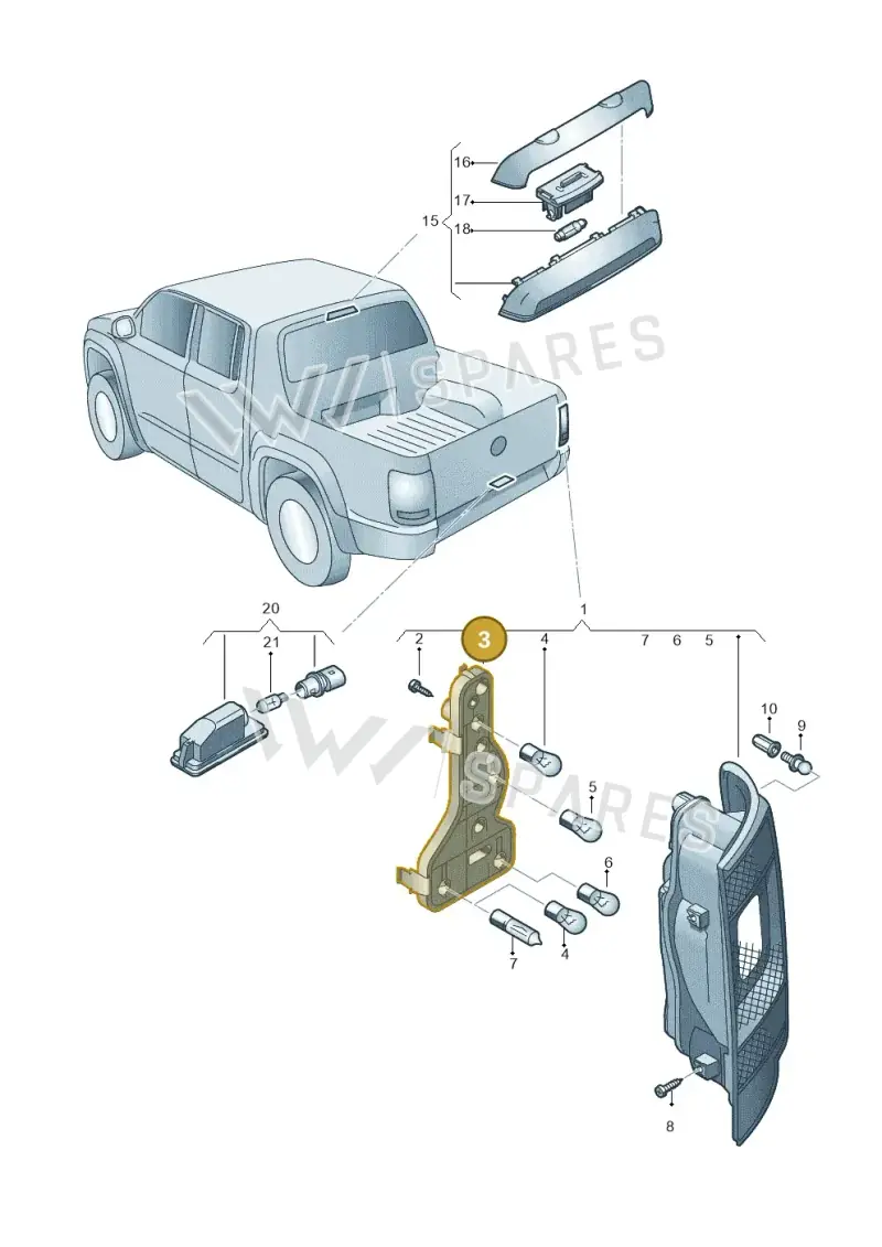 2H1945258 — Volkswagen Amarok twin cab (2012-2016) diagram 683945000, position 3
