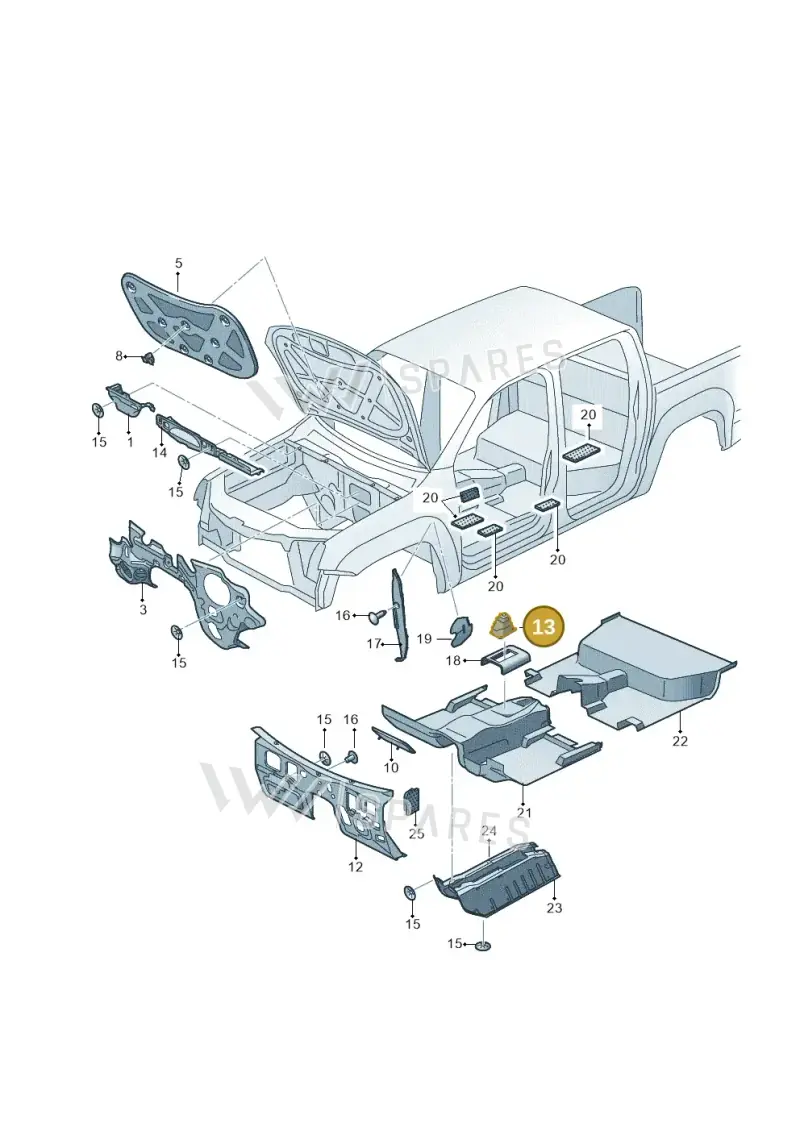 2H2864220 — Volkswagen Amarok twin cab (2022-) diagram 894863200, position 13