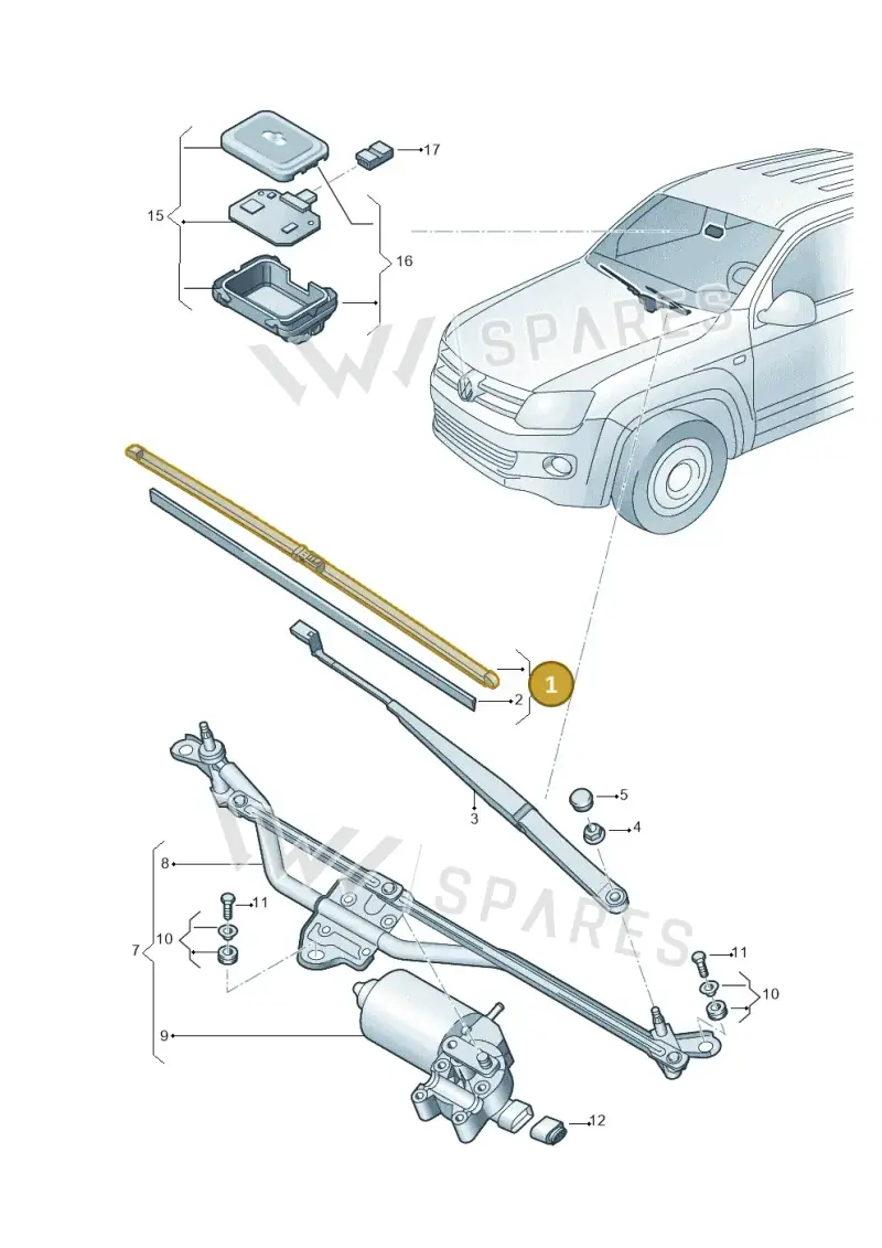 2H2998002 — Volkswagen Amarok twin cab (2012-2016) diagram 749955000, position 1