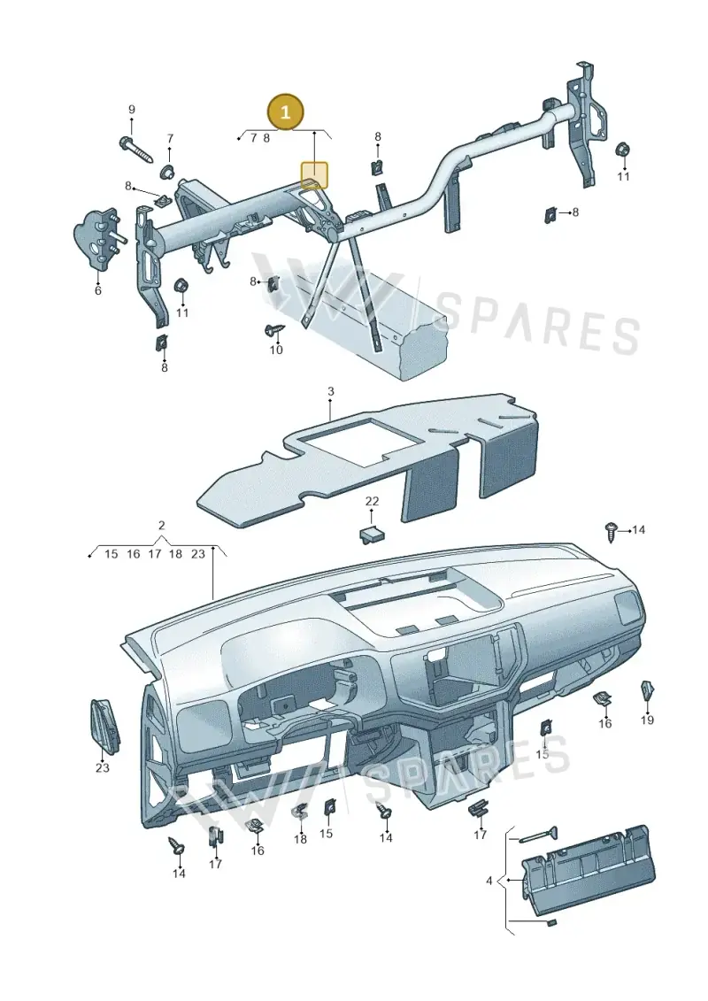 2H3857012B — Volkswagen Amarok (2022-) diagram 894857000, position 1