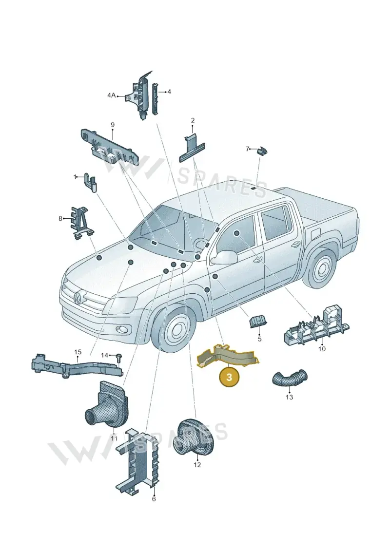 2H3971047A — Volkswagen Amarok twin cab (2016-2022) diagram 894971860, position 3