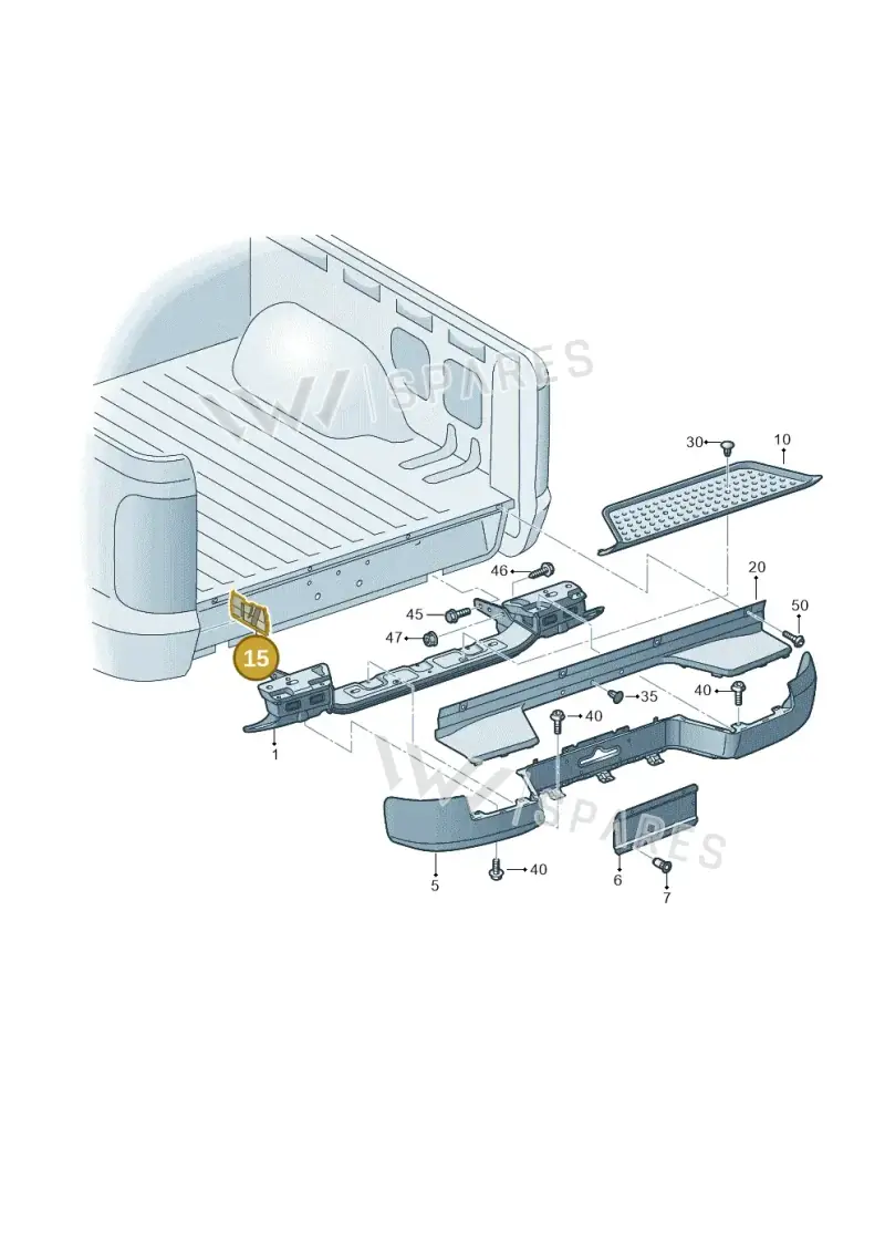 2H5807627B9B9 — Volkswagen Amarok twin cab (2012-2016) diagram 683807500, position 15