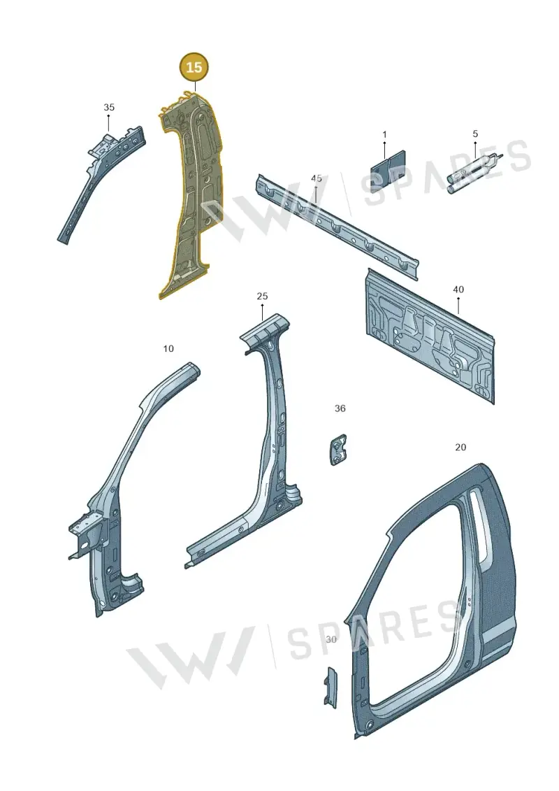 2H5809223 — Volkswagen Amarok twin cab (2012-2016) diagram 683809000, position 15