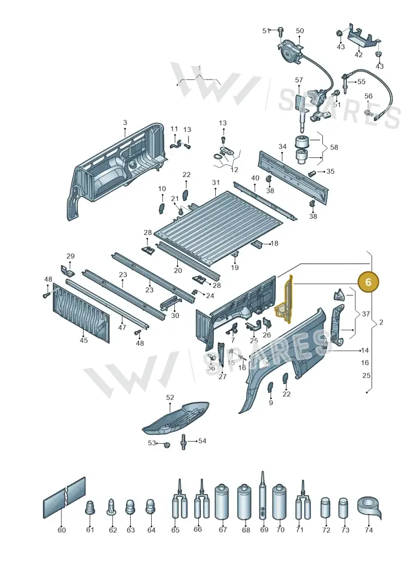 2H5809289A — Volkswagen Amarok twin cab (2022-) diagram 894801000, position 6