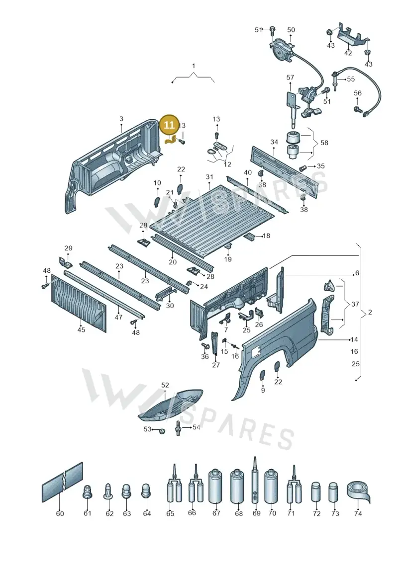 2H5809589 — Volkswagen Amarok twin cab (2022-) diagram 894801000, position 11
