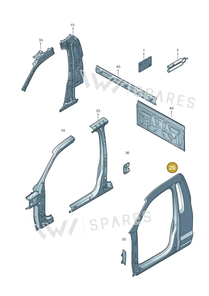 2H5809605 — Volkswagen Amarok twin cab (2016-2022) diagram 683809000, position 20