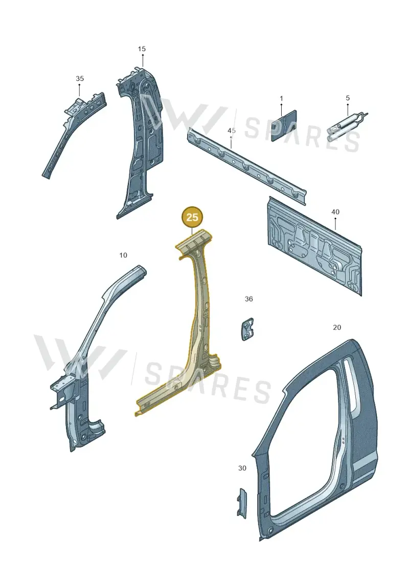 2H5809607 — Volkswagen Amarok twin cab (2016-2022) diagram 683809000, position 25
