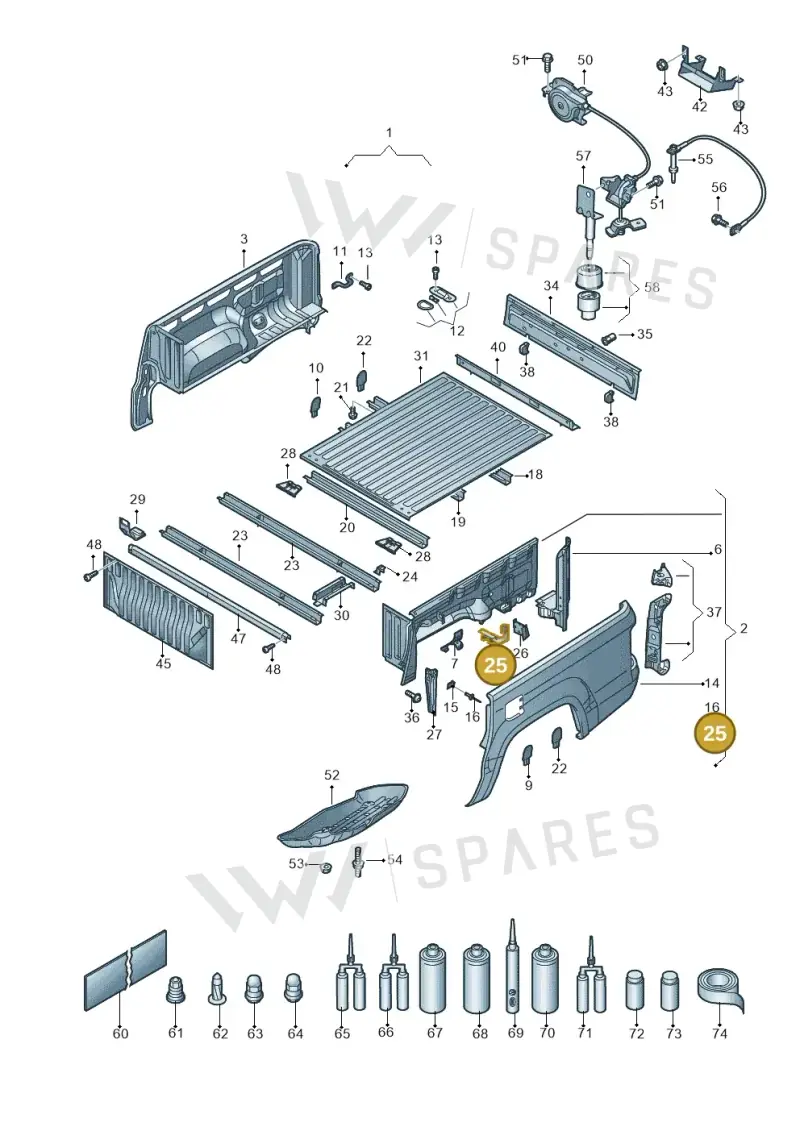 2H5810342A — Volkswagen Amarok twin cab (2022-) diagram 894801000, position 25