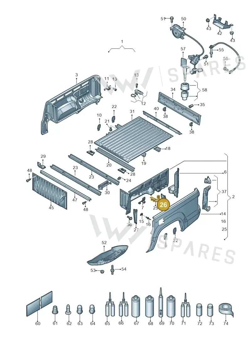 2H5810431 — Volkswagen Amarok twin cab (2022-) diagram 894801000, position 26