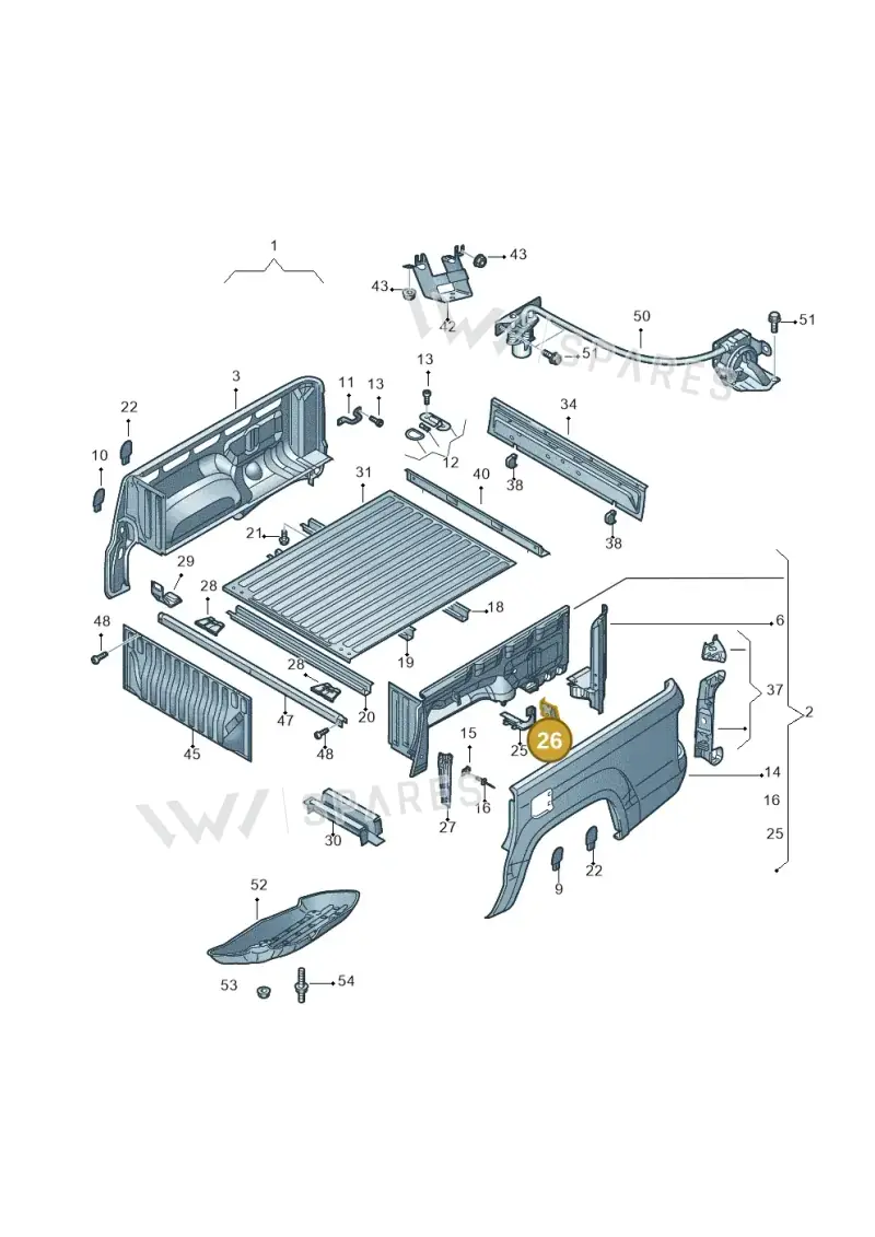 2H5810432 — Volkswagen Amarok twin cab (2012-2016) diagram 683801000, position 26