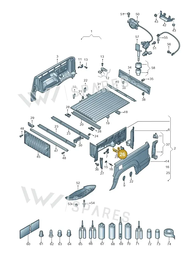2H5810432 — Volkswagen Amarok twin cab (2022-) diagram 894801000, position 26