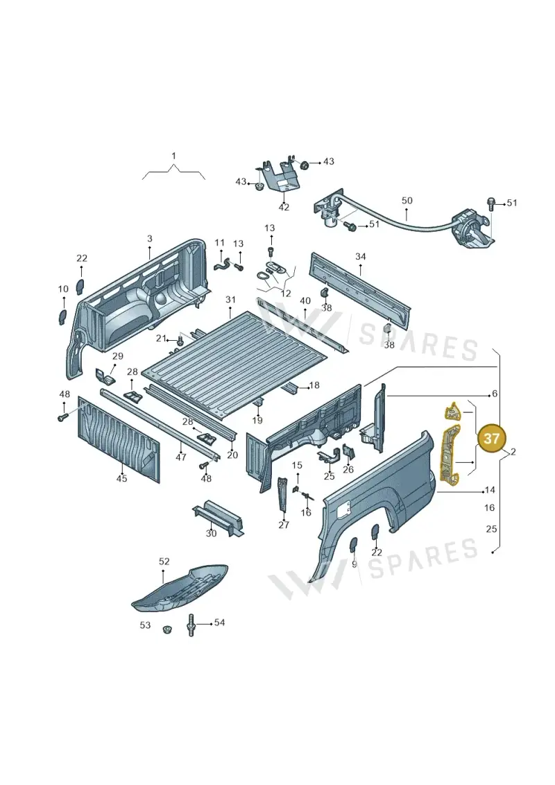 2H5813319 — Volkswagen Amarok twin cab (2012-2016) diagram 683801000, position 37