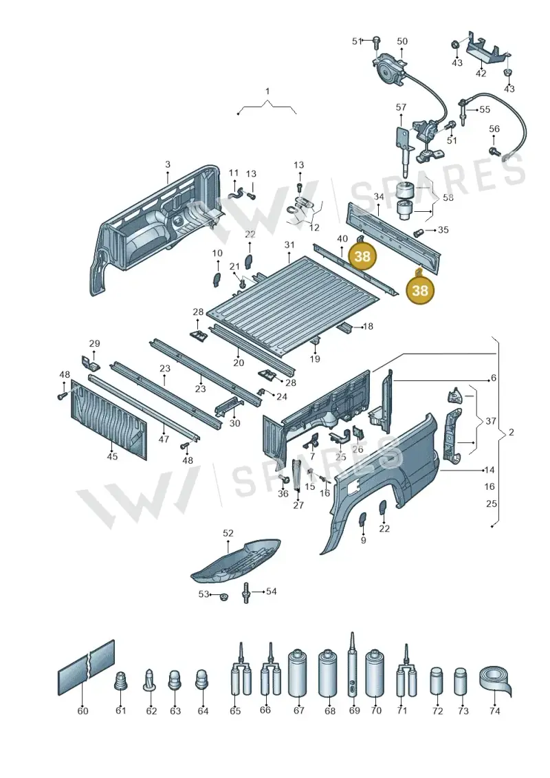 2H5813600A — Volkswagen Amarok twin cab (2022-) diagram 894801000, position 38