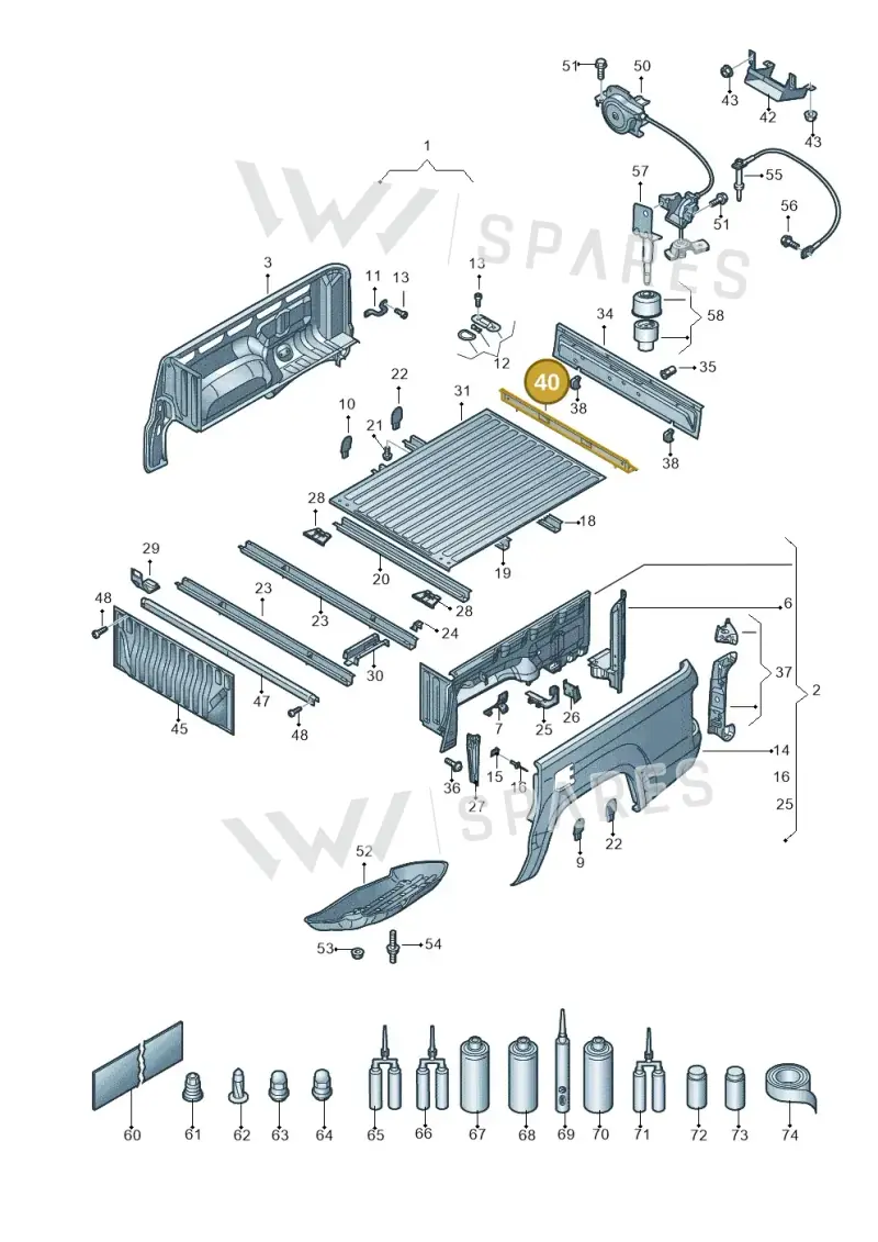 2H5813623D — Volkswagen Amarok twin cab (2022-) diagram 894801000, position 40