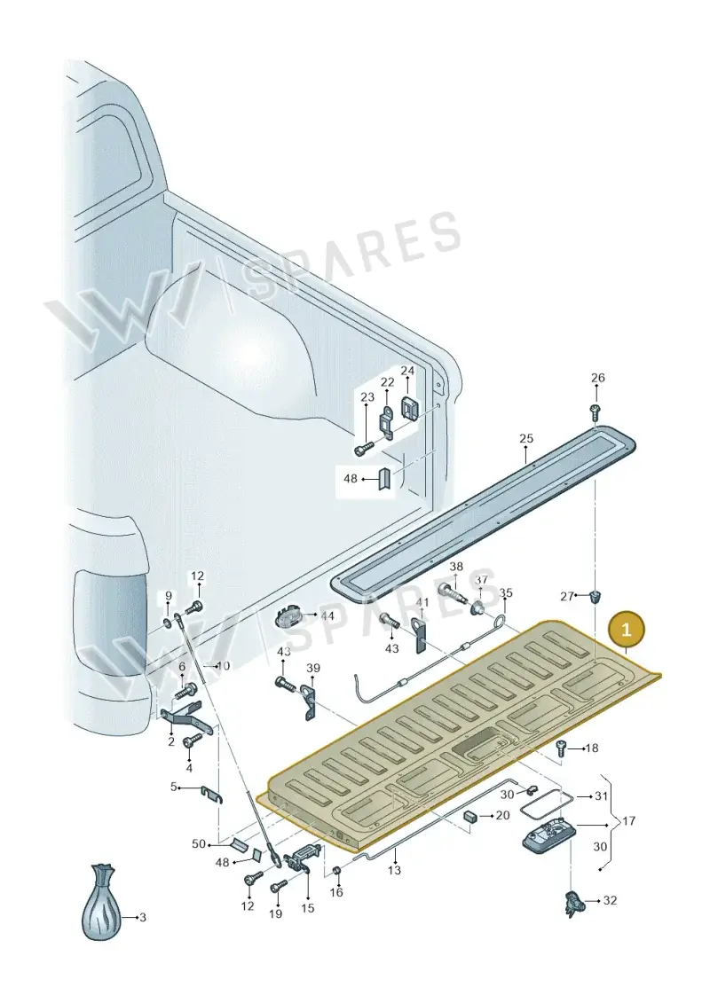 2H5829104EGRU — Volkswagen Amarok twin cab (2016-2022) diagram 749829000, position 1