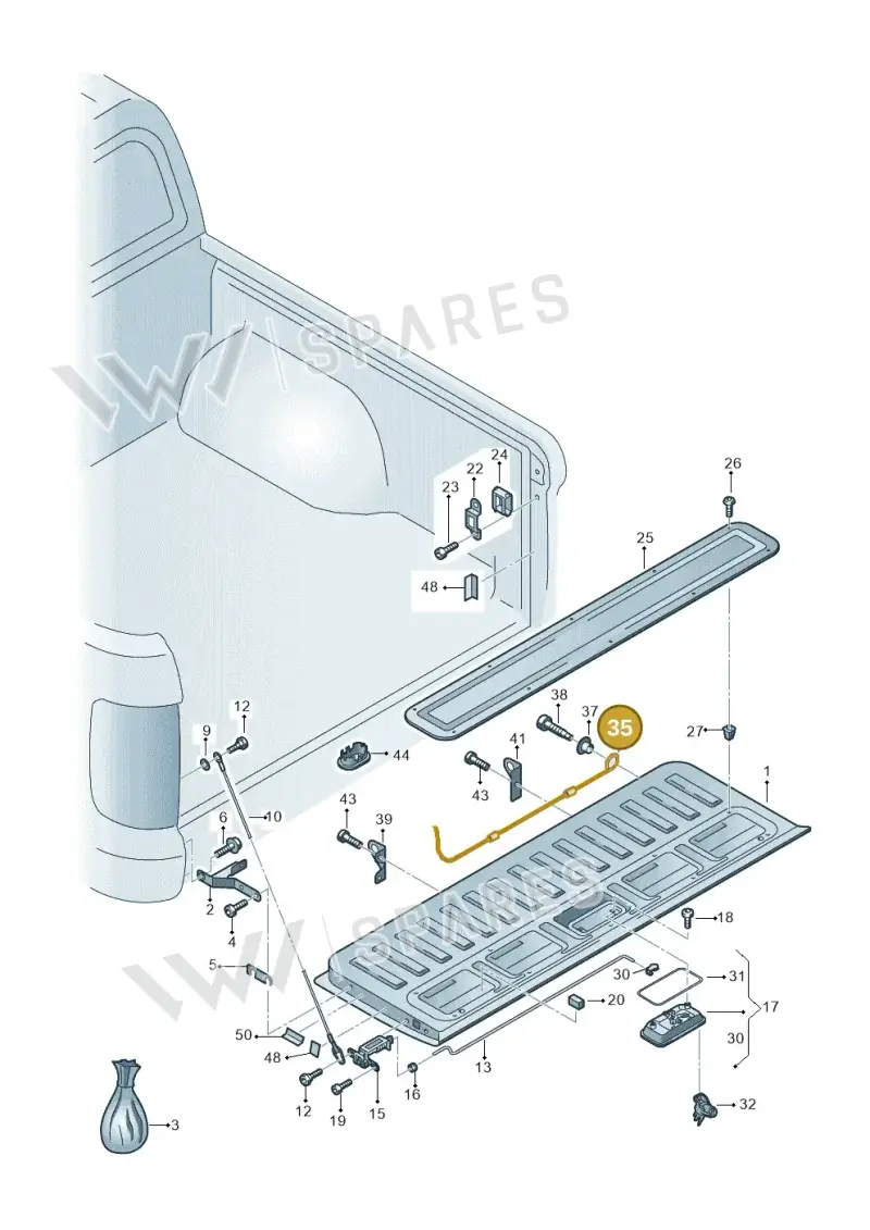 2H5829153B — Volkswagen Amarok twin cab (2022-) diagram 749829000, position 35