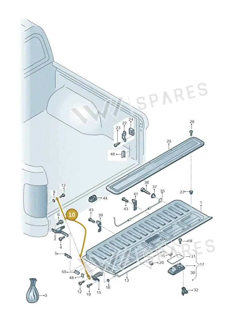 2H5829491E — Volkswagen Amarok twin cab (2022-) diagram 749829000, position 10
