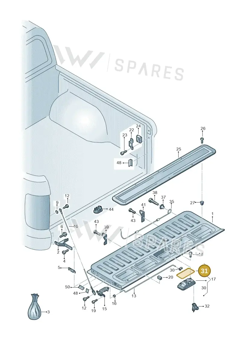 2H5829569 — Volkswagen Amarok twin cab (2022-) diagram 749829000, position 31
