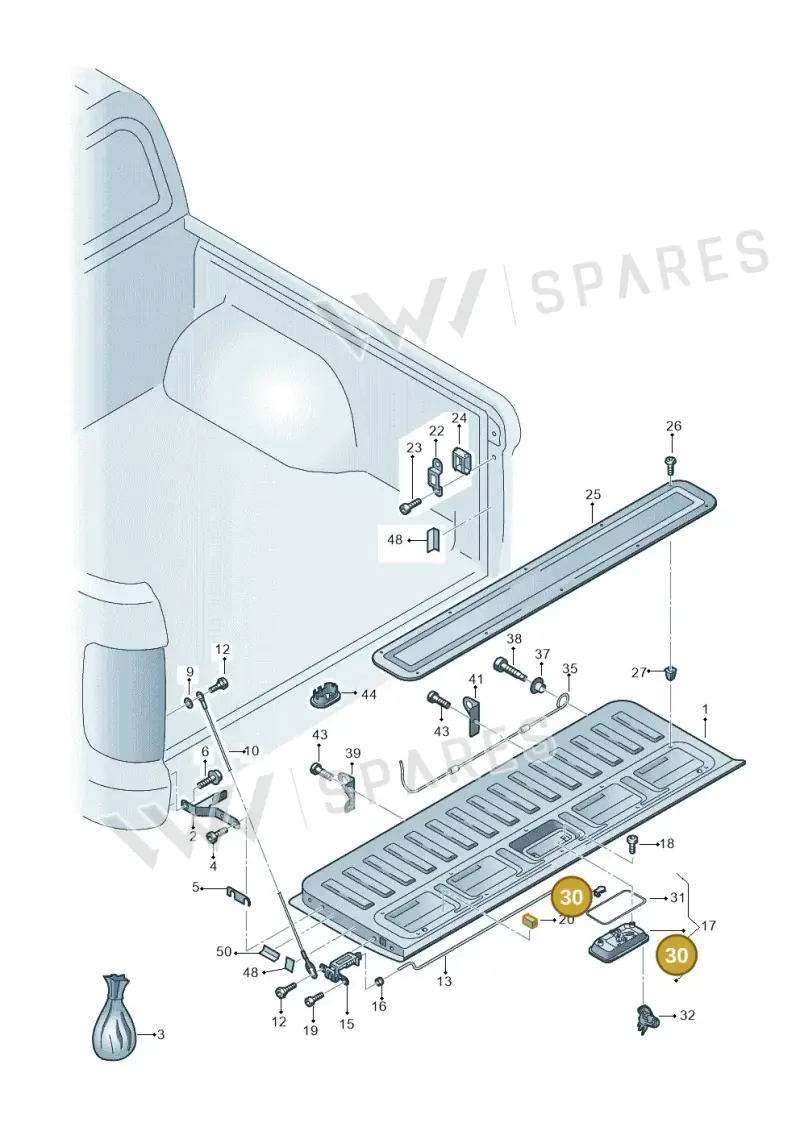 2H5829757 — Volkswagen Amarok twin cab (2022-) diagram 749829000, position 30